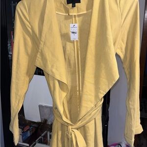 Express Yellow Belted Trench Coat
